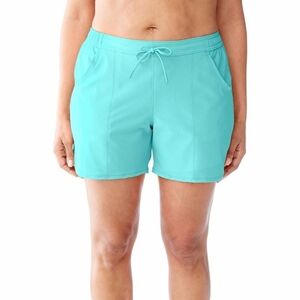 Lands End Turquoise Blue Swim Shorts Cover-Up Swimsuit Bottoms Womens Size 12
